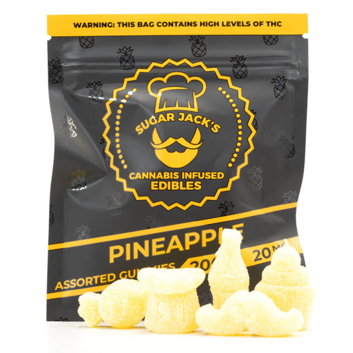SugarJacks Assorted THC Gummies Pineapple 200MG