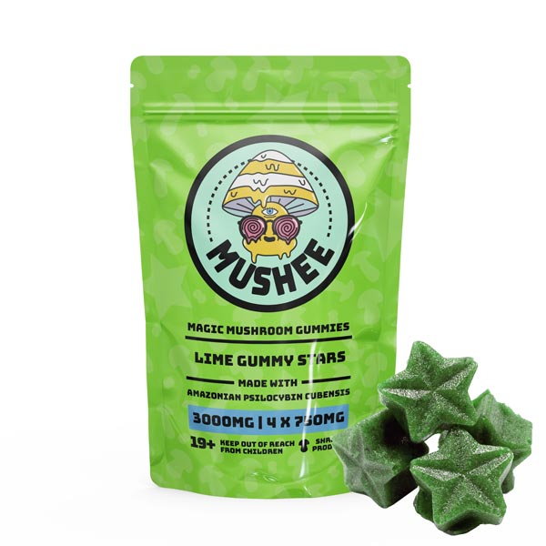 3000MG Magic Mushroom Star Gummies – Lime (Mushee)